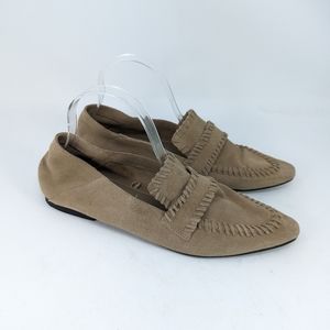 Zara soft suede  split leather loafers size 41